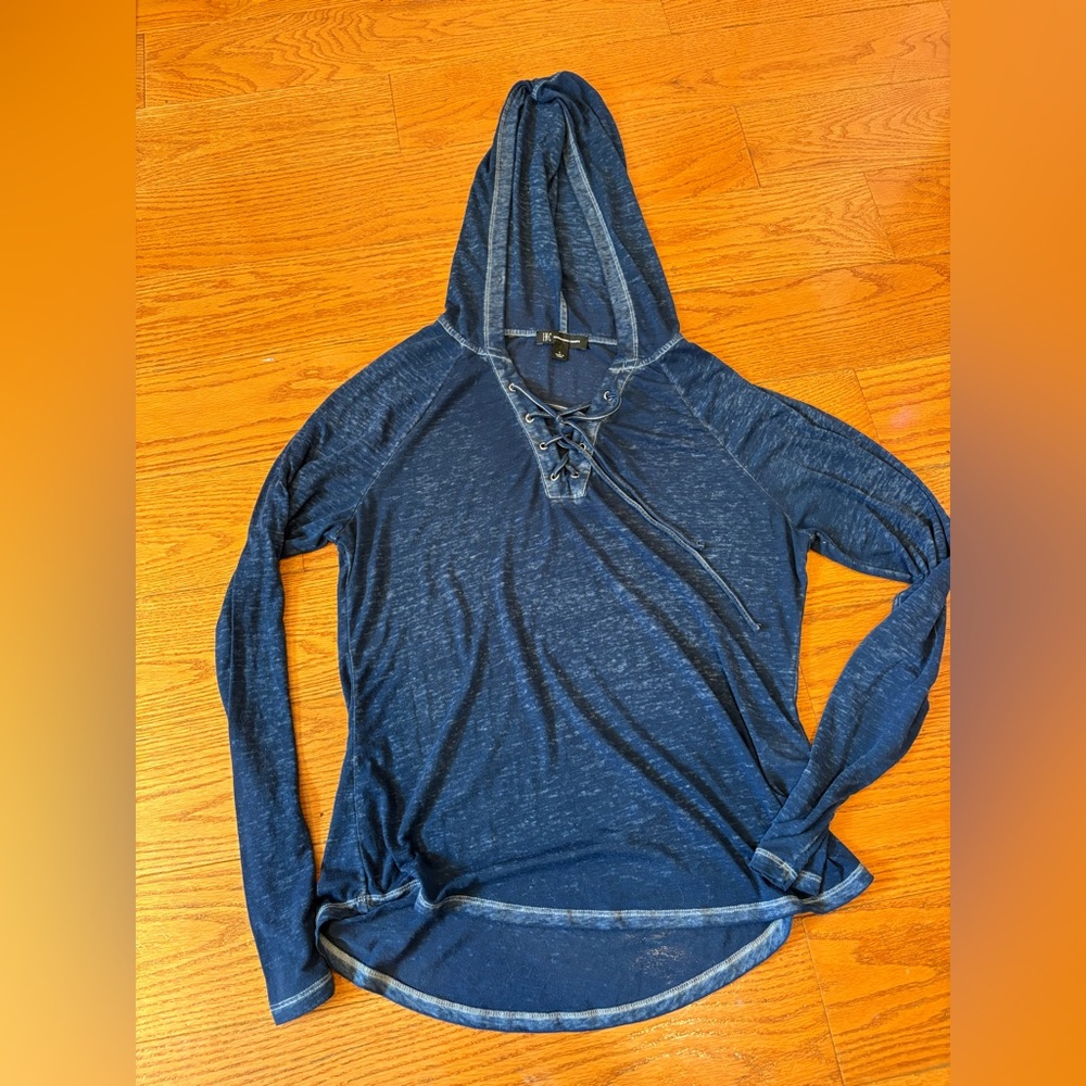 INC International Concepts Lace-Up Hoodie Top – Size Large